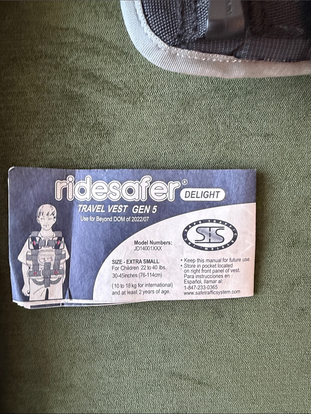 Ridesafer Travel Vest Gen 5, size extra small - Picture 6 of 7